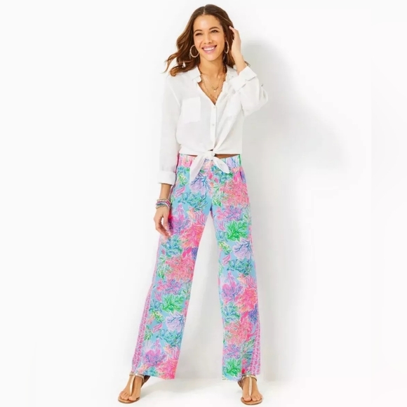 NWT Lilly Pulitzer Bal Harbour Palazzo Pants - M - Picture 2 of 6